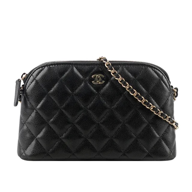 Chanel 香奈兒 貝殼包/斜背包/黑色淡金/全新美品-0
