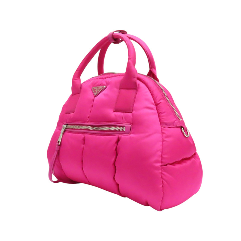 桃粉色 尼龍 Bomber 手提包 缺背帶【PRADA 普拉達】 BL0881-2