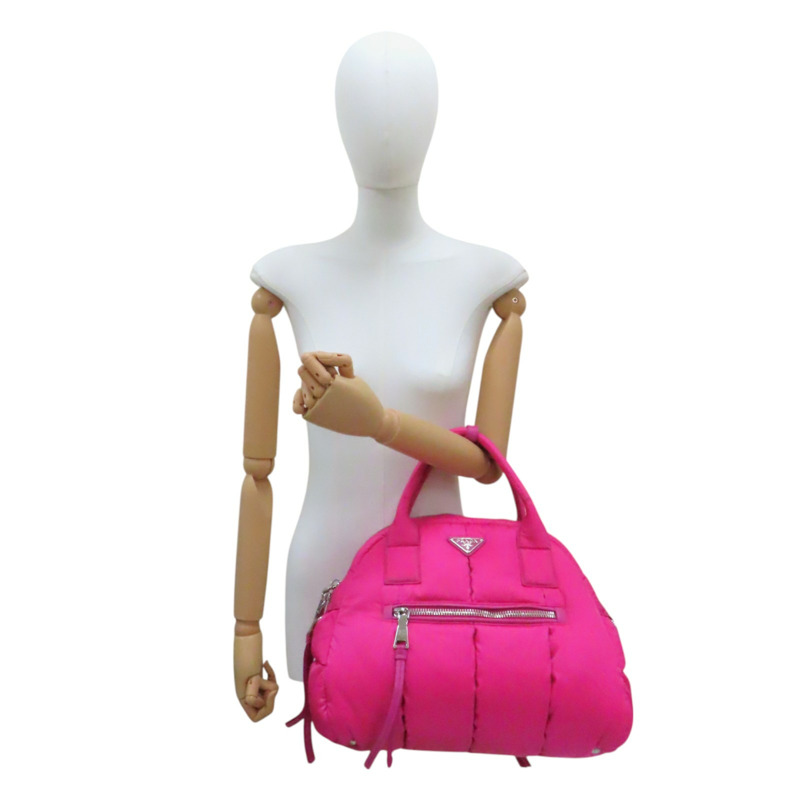 桃粉色 尼龍 Bomber 手提包 缺背帶【PRADA 普拉達】 BL0881-11