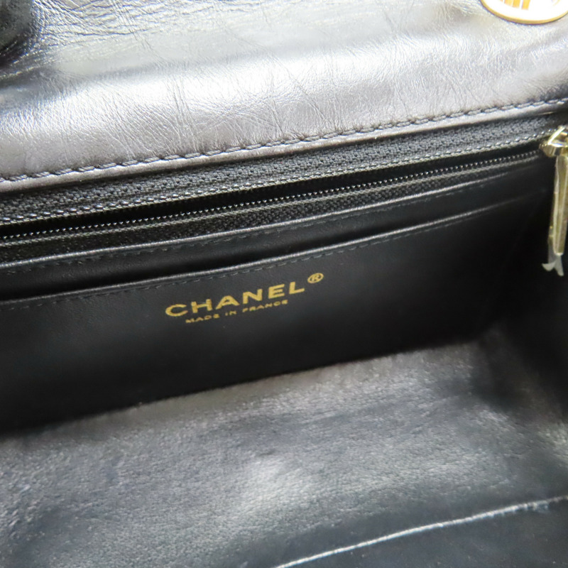 黑色 菱格紋 皮革 2.55 鍊帶 肩背包-4