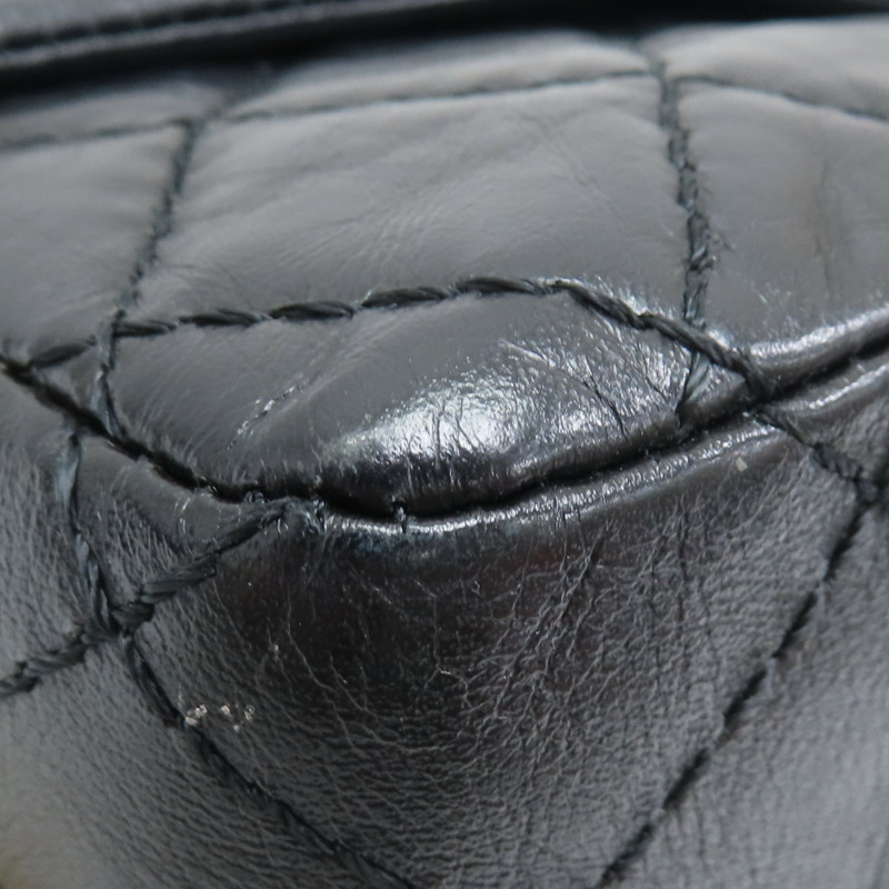 黑色 菱格紋 皮革 2.55 鍊帶 肩背包-12