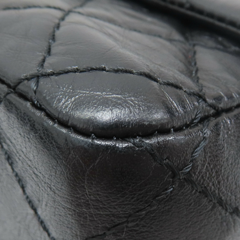 黑色 菱格紋 皮革 2.55 鍊帶 肩背包-13