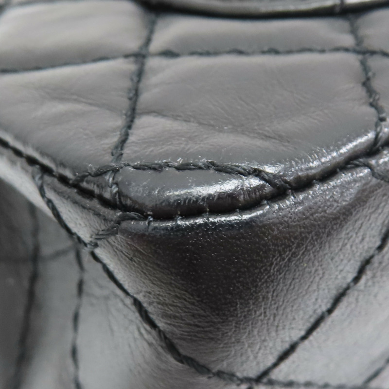 黑色 菱格紋 皮革 2.55 鍊帶 肩背包-14