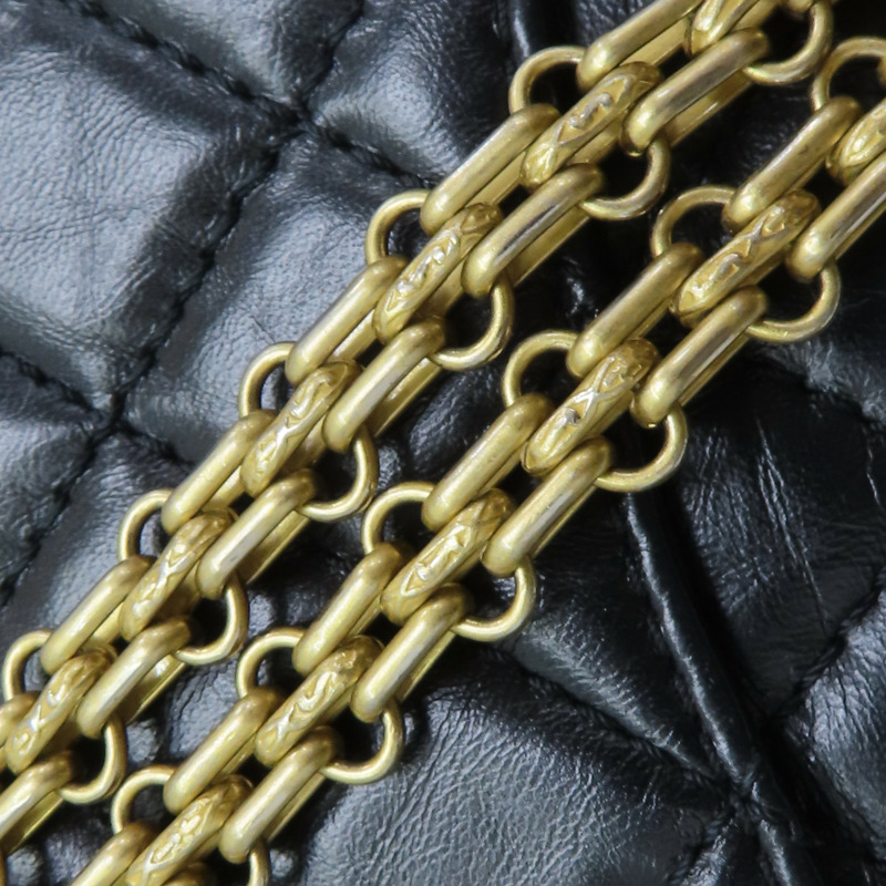 黑色 菱格紋 皮革 2.55 鍊帶 肩背包-17