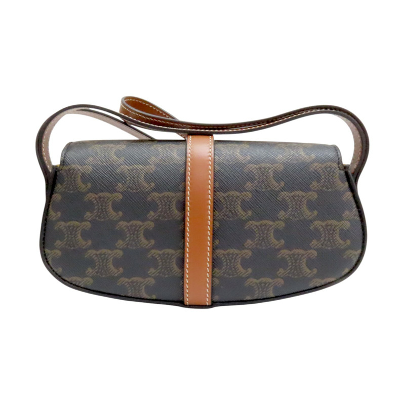 棕色 Triomphe 帆布 牛皮 Clutch On Strap Tabou 兩用包-1