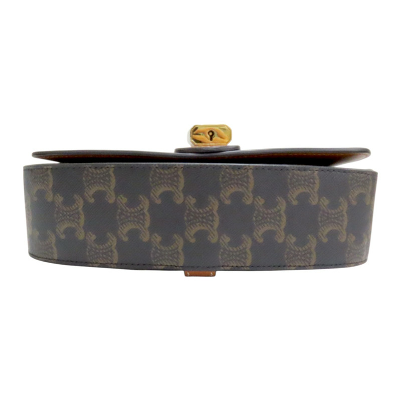 棕色 Triomphe 帆布 牛皮 Clutch On Strap Tabou 兩用包-3