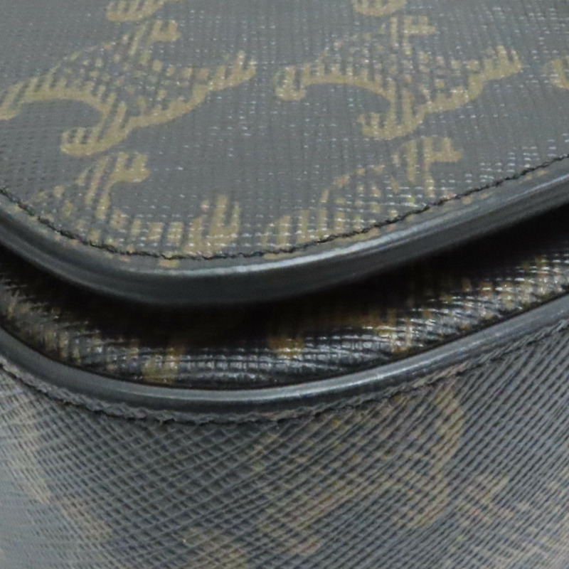 棕色 Triomphe 帆布 牛皮 Clutch On Strap Tabou 兩用包-10