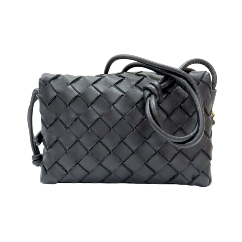 黑色 編織牛皮 Mini Loop Camera 肩背包【BOTTEGA VENETA BV 寶緹嘉】 723547V1G118425-1