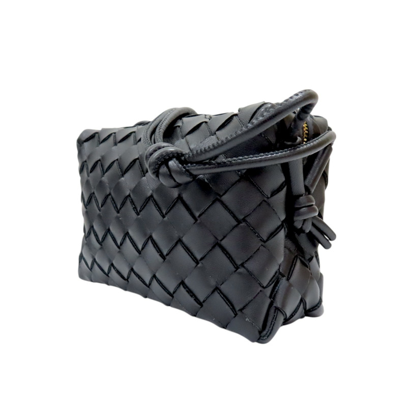 黑色 編織牛皮 Mini Loop Camera 肩背包【BOTTEGA VENETA BV 寶緹嘉】 723547V1G118425-2