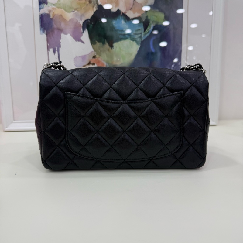 Chanel香奈兒 CF 大mini 黑銀 29開-2