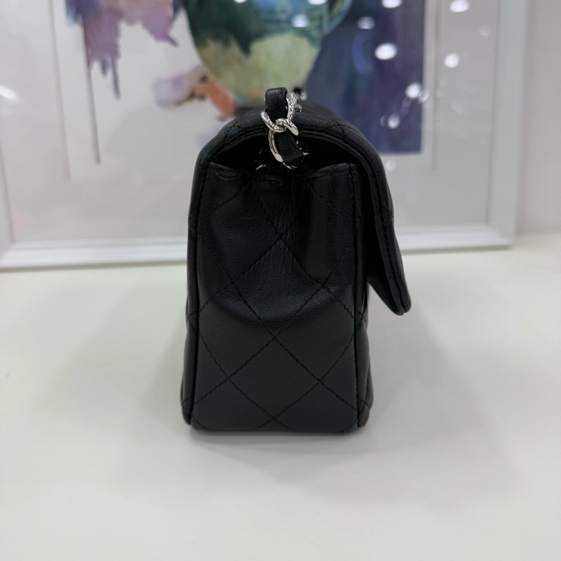 Chanel香奈兒 CF 大mini 黑銀 29開-3