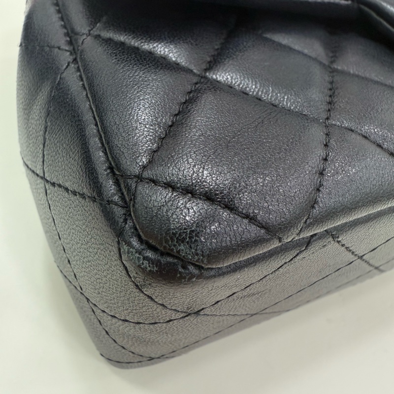 Chanel香奈兒 CF 大mini 黑銀 29開-9