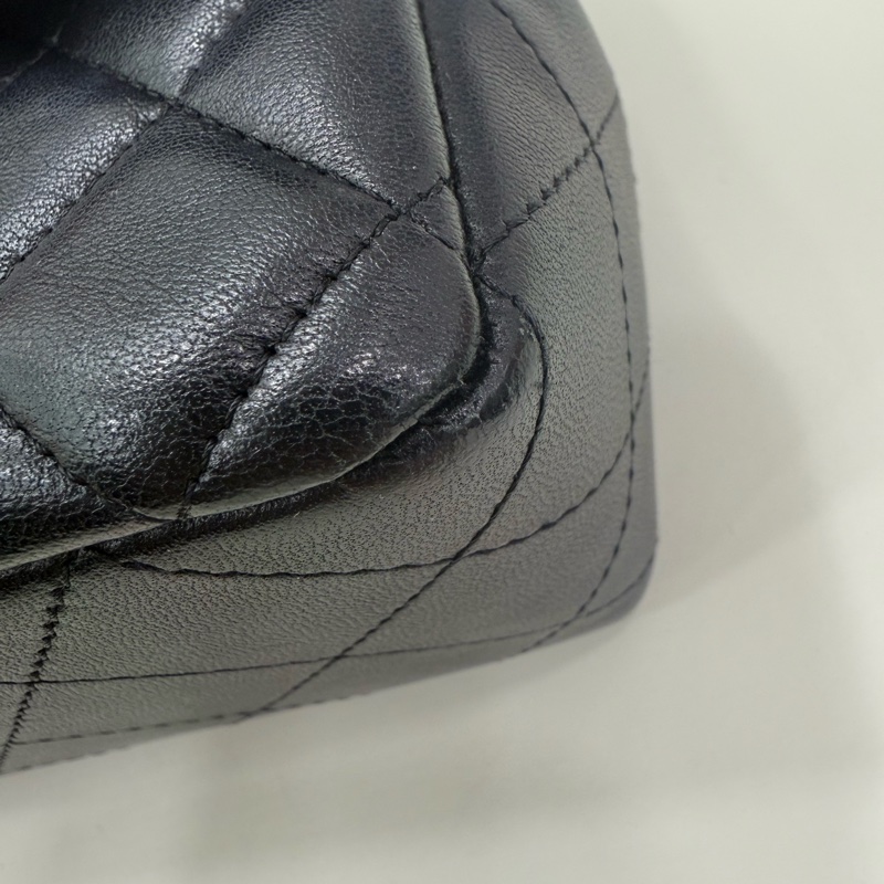 Chanel香奈兒 CF 大mini 黑銀 29開-10