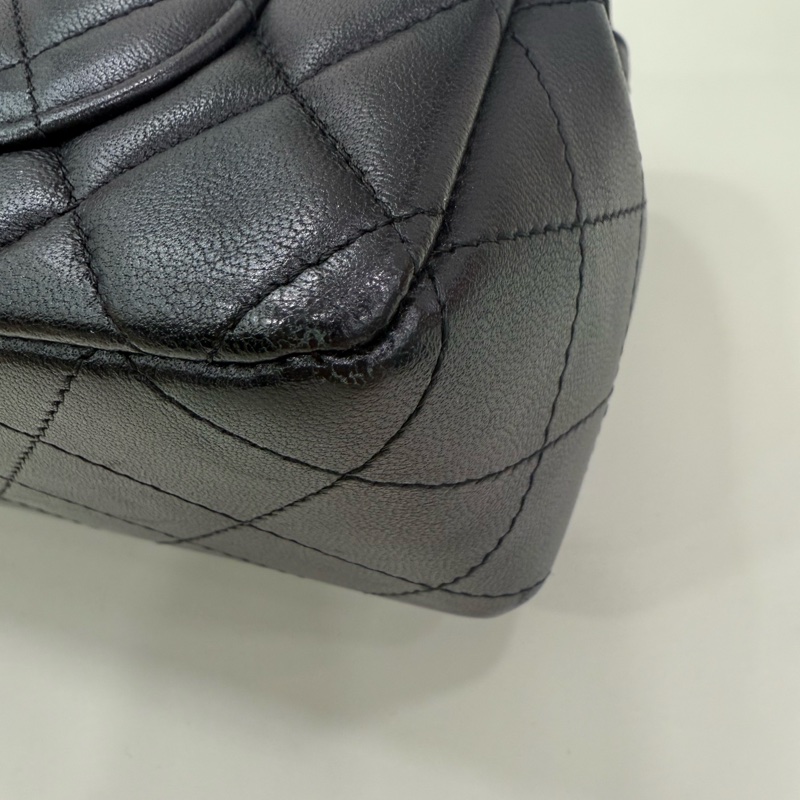 Chanel香奈兒 CF 大mini 黑銀 29開-19