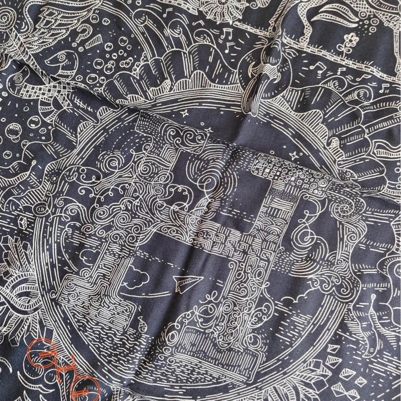愛馬仕正在通話中喀什米爾披肩及長圍巾100cm/ 深藍和白色(全新)-1