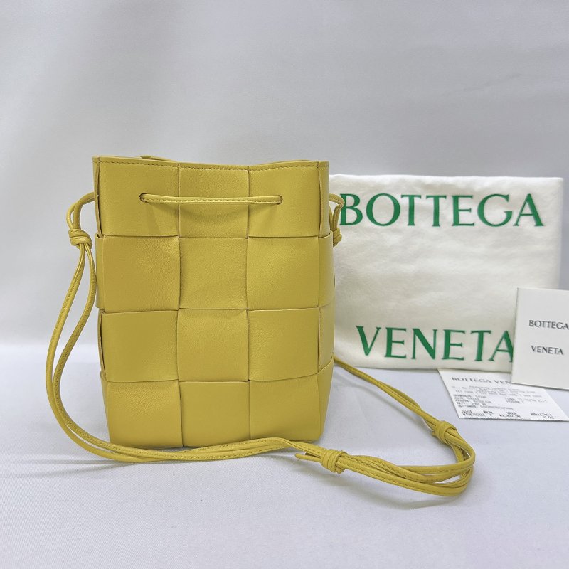 Bottega Veneta 芥末黃編織水桶包-0