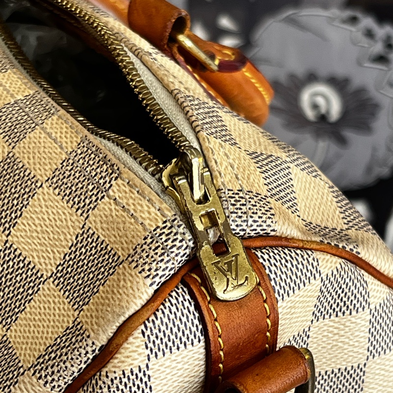 LOUIS VUITTON 白色棋盤 SPEEDY30(二手)-5