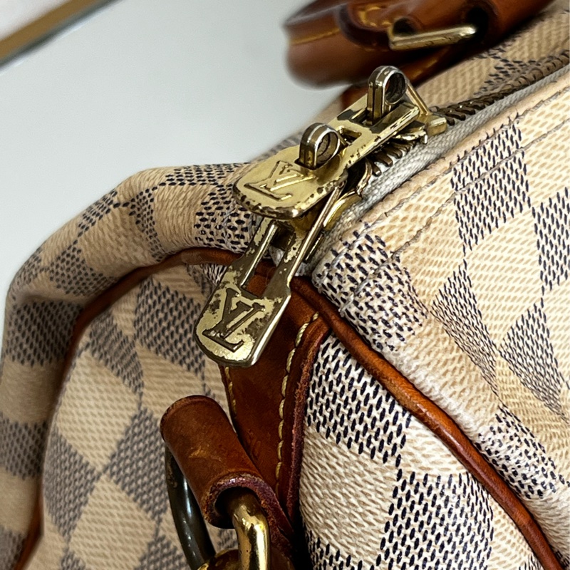 LOUIS VUITTON 白色棋盤 SPEEDY30(二手)-9