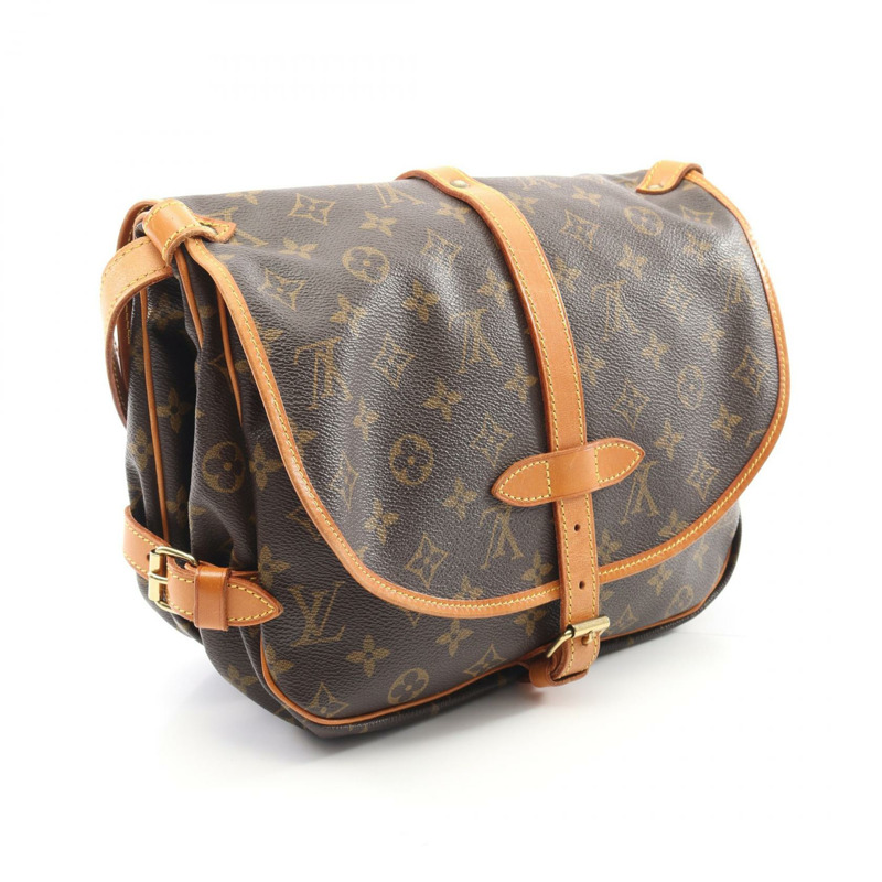 LOUIS VUITTON Saumur 30 斜背包 M42256 字母帆布 二手 LV-1