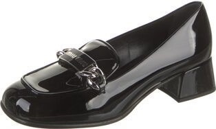 促銷品 MIU MIU 漆皮 粗跟樂福鞋 36.5 碼-5