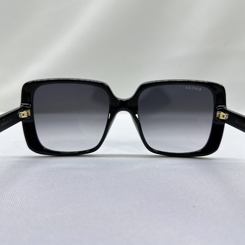 GUCCI 黑框小金雙G墨鏡-4