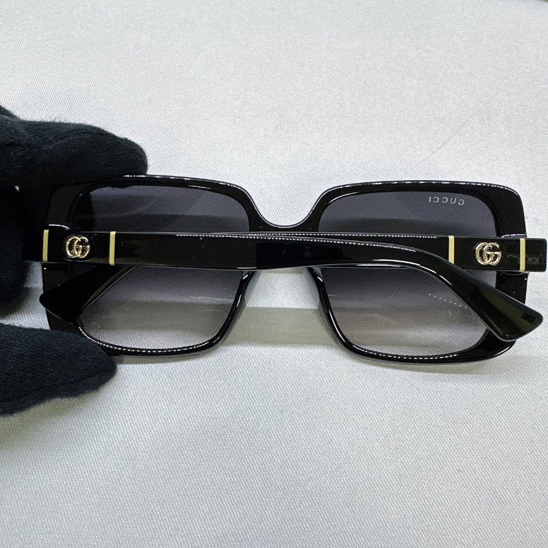 GUCCI 黑框小金雙G墨鏡-5
