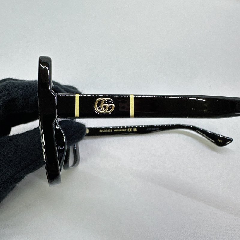 GUCCI 黑框小金雙G墨鏡-6