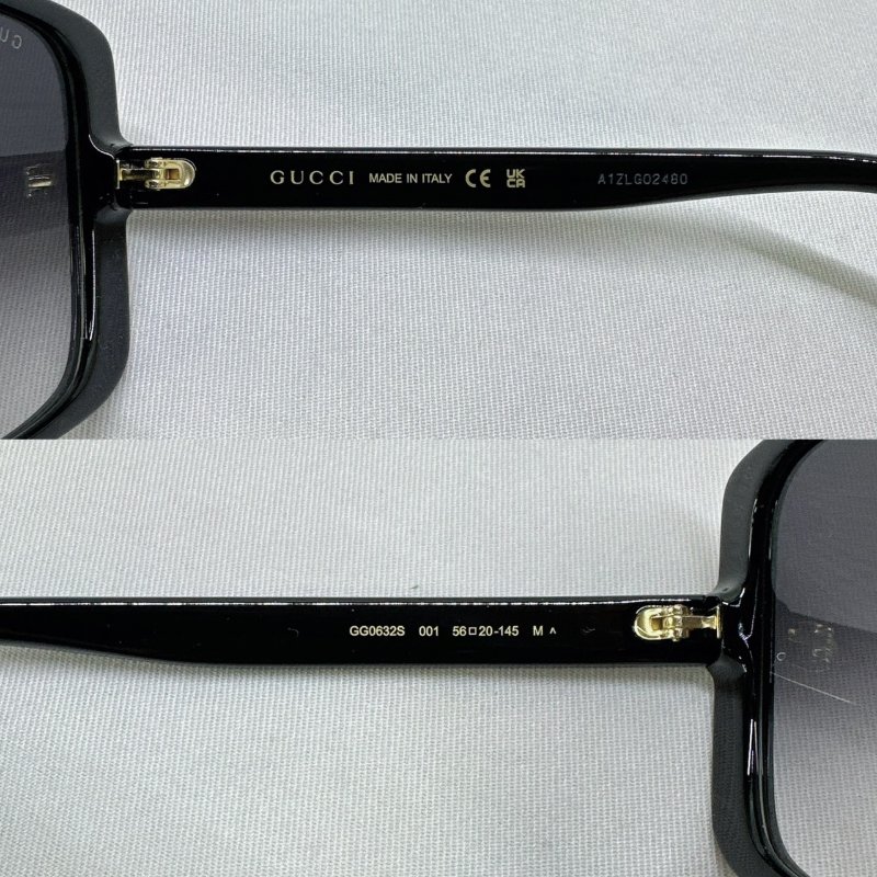 GUCCI 黑框小金雙G墨鏡-7