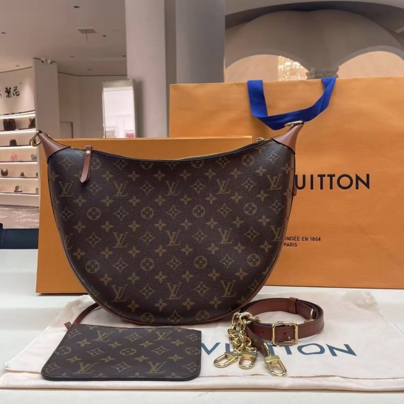LV 芯片款大月亮碗豆包 全新 配件塵袋盒子-0