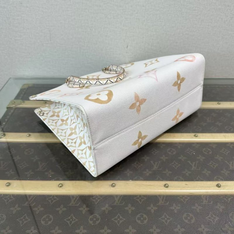 ✨LV onthego中號夏日限定水彩系列手提肩背包 35*25*27 98新配件塵袋-3