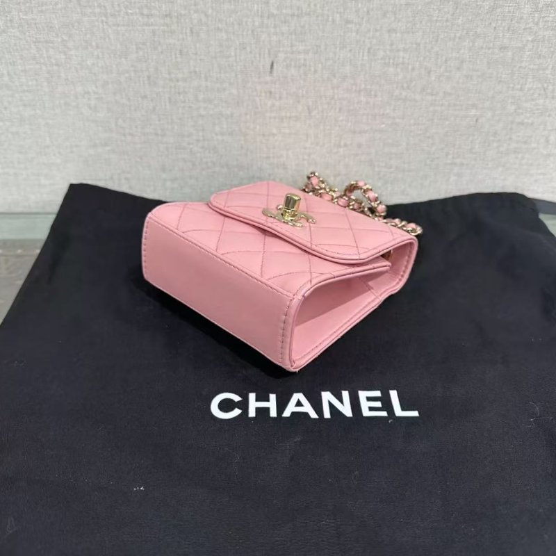 ✨CHANEL Trendy cc mini 粉金 肩背斜背包 11*12*5 98新配件塵袋-1