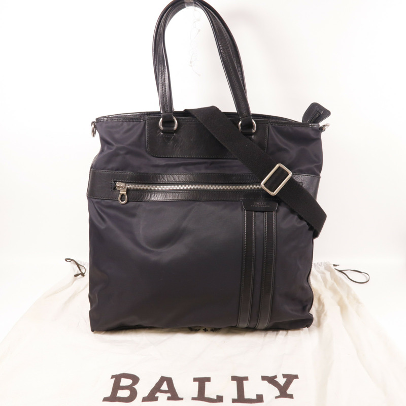 BALLY 尼龍2 Way Shoulder銀扣手挽肩背兩用袋-7