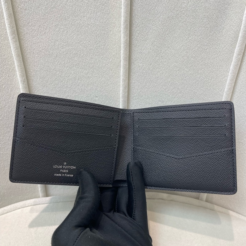 Louis Vuitton 路易威登 黑花 老花 對摺銀包 (O391)-1
