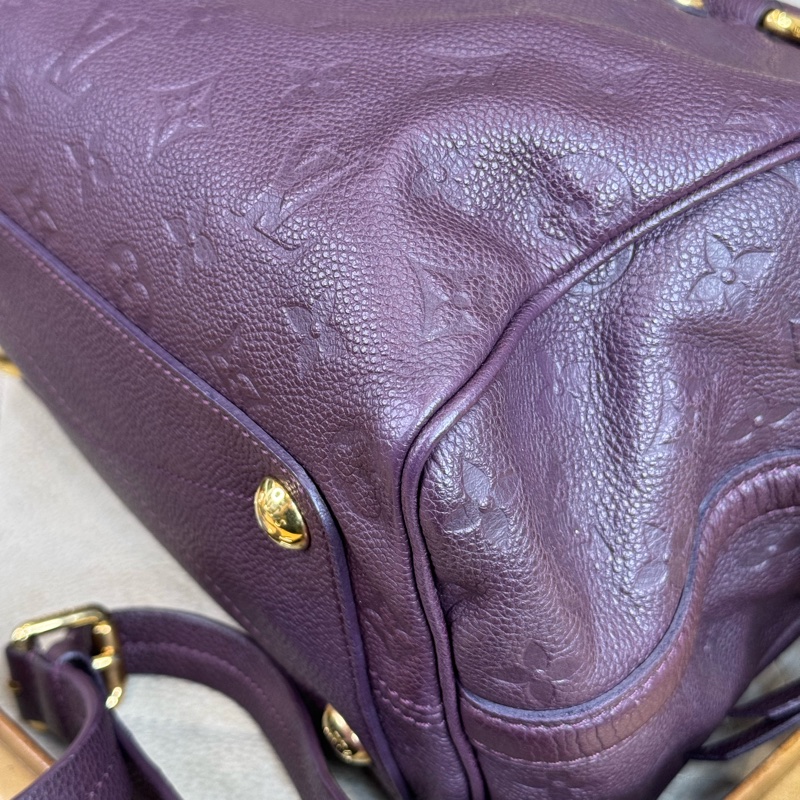 Louis Vuitton 酒紫壓紋老花Speedy 25/ 背帶款💜有便宜-4