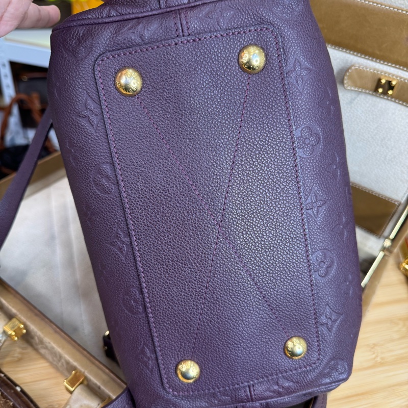 Louis Vuitton 酒紫壓紋老花Speedy 25/ 背帶款💜有便宜-5