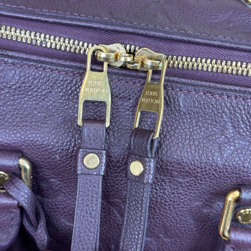 Louis Vuitton 酒紫壓紋老花Speedy 25/ 背帶款💜有便宜-23