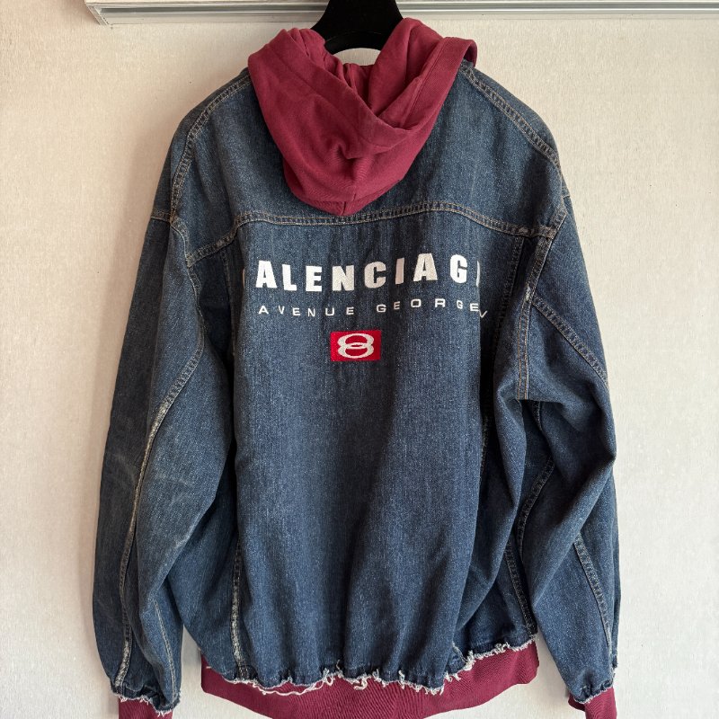Men's Patched Denim Jacket in Blue/dark Grey-1