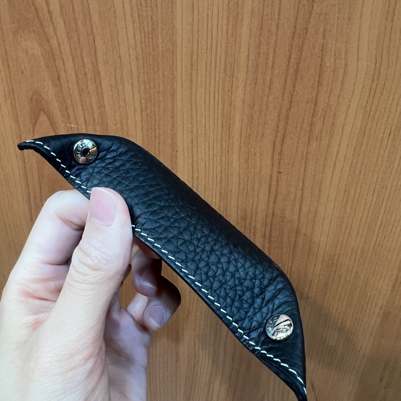 Hermes 黑色TC皮銀釦方型小置物盤H311890-4