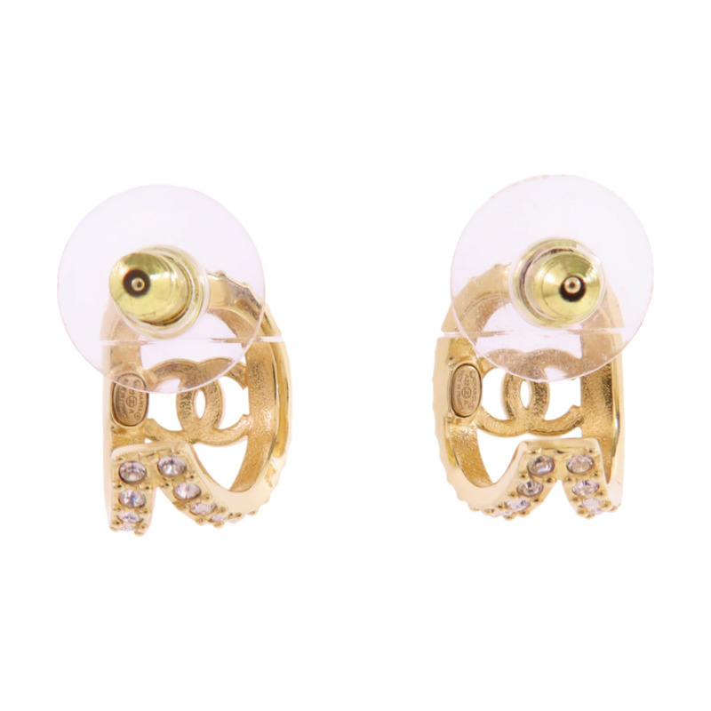 CHANEL 金屬/水鑽Earrings金扣耳環-3