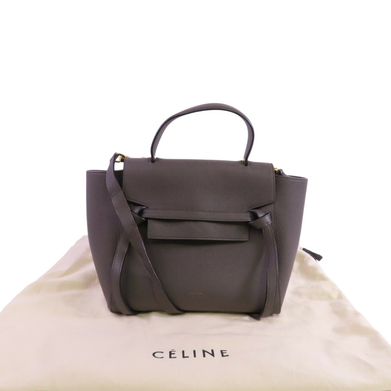 CELINE 牛皮皮革Belt Bag金扣手挽肩背兩用袋-9
