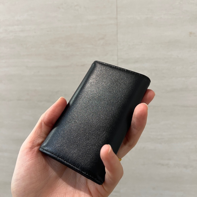 Montblanc 黑牛皮銀釦6匙鑰匙包-5