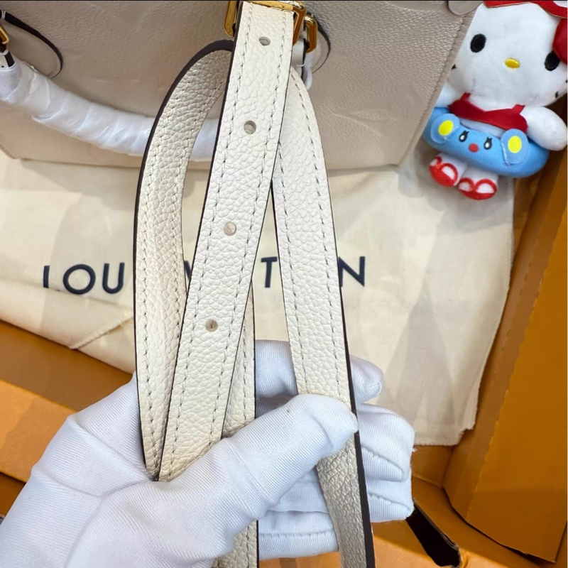 LV 路易威登 onthego 奶油白全皮壓紋小號 單肩斜挎手提包-3