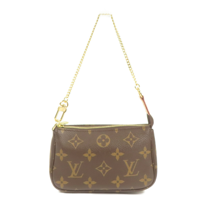 LOUIS VUITTON Monogram Mini Pochette Accessoires金扣手挽袋-0