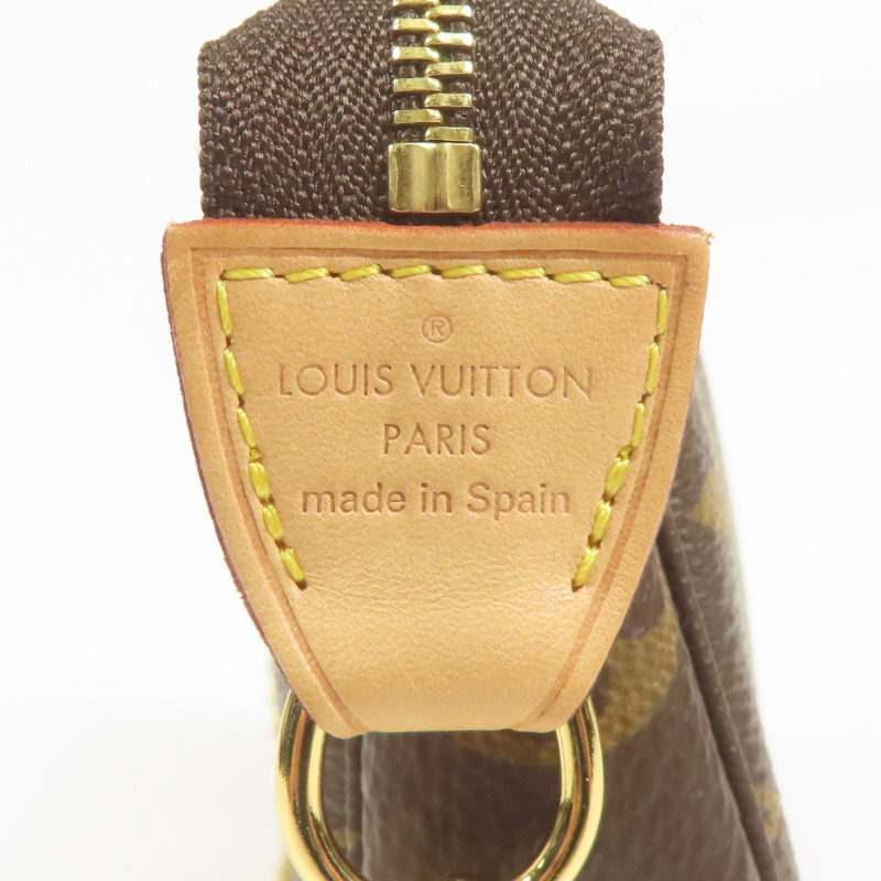 LOUIS VUITTON Monogram Mini Pochette Accessoires金扣手挽袋-5