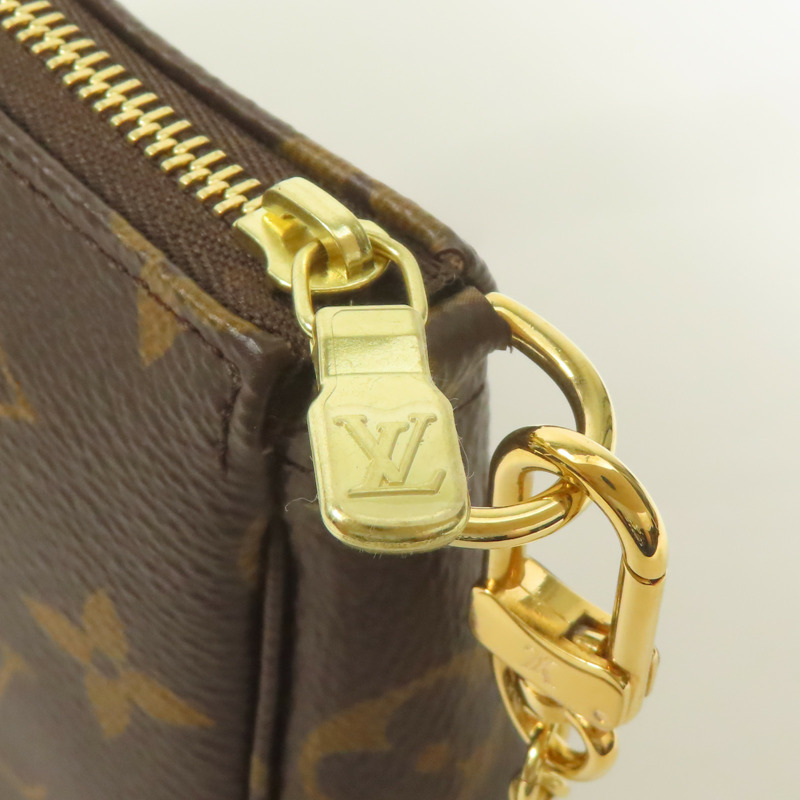 LOUIS VUITTON Monogram Mini Pochette Accessoires金扣手挽袋-7