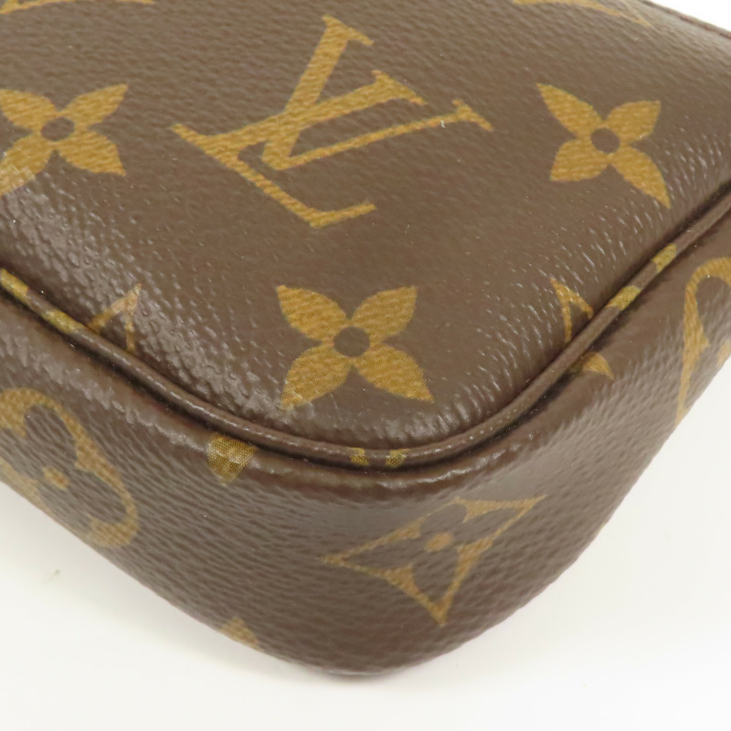 LOUIS VUITTON Monogram Mini Pochette Accessoires金扣手挽袋-12
