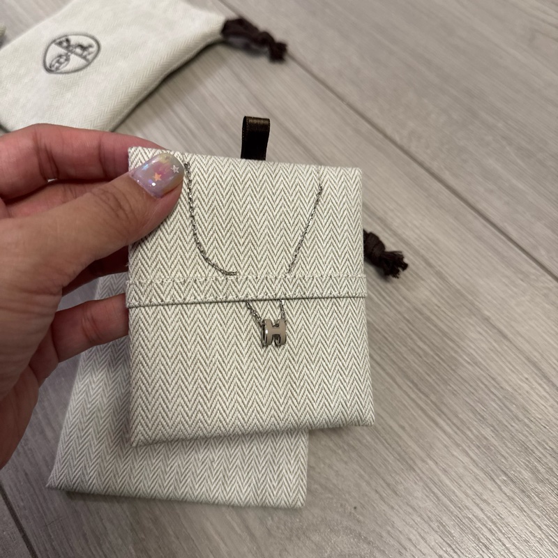 全新Hermès 愛馬仕 mini pop H 小H項鍊剛離櫃奶茶色-0