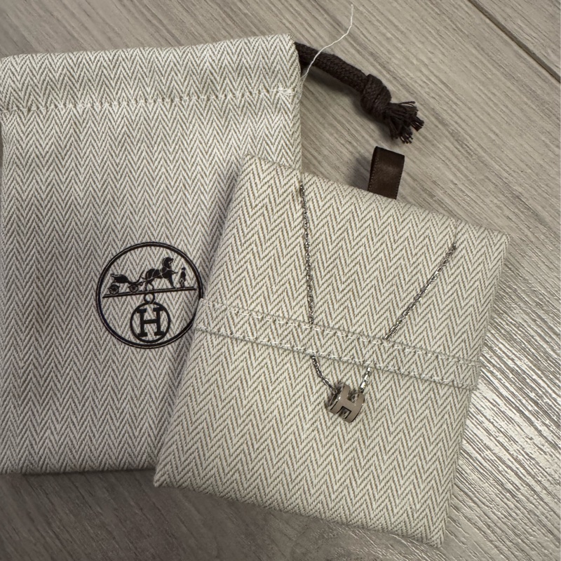 全新Hermès 愛馬仕 mini pop H 小H項鍊剛離櫃奶茶色-2
