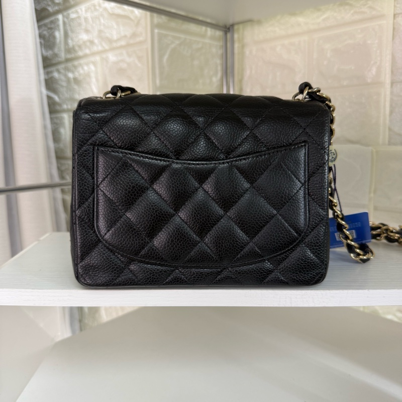 Chanel 香奈兒黑金魚子醬雙c扣方胖子鏈條包-2