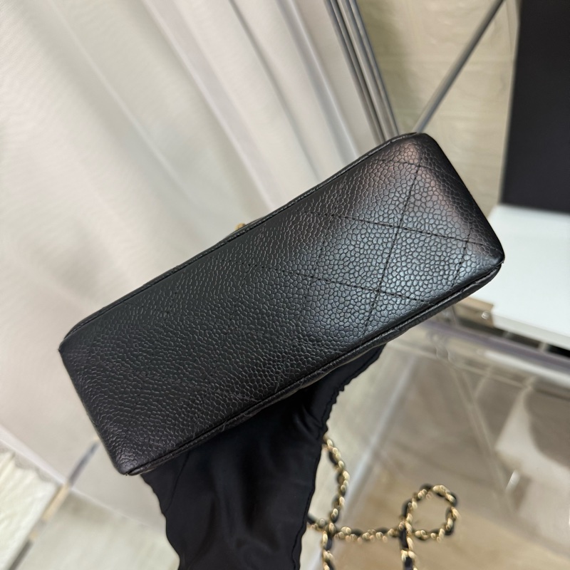 Chanel 香奈兒黑金魚子醬雙c扣方胖子鏈條包-3